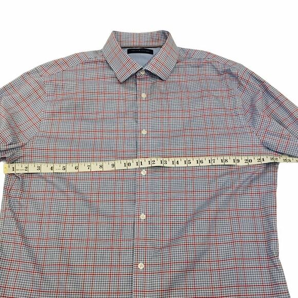 NWOT TOMMY HILFIGER Red & Blue Plaid Button Down L - Picture 6 of 10